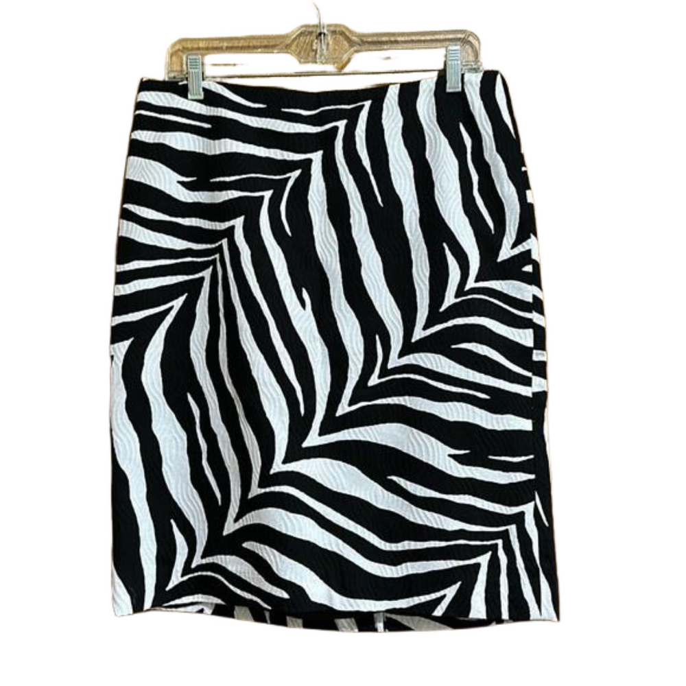 Talbots Zebra Stripe Animal Print Pencil Skirt Size 10 - NWOT